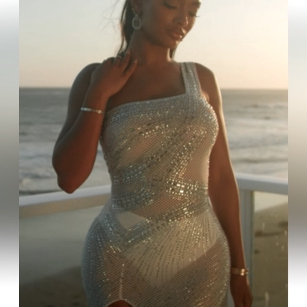 White Rhinestone Gown